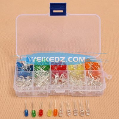 200Pcs 5MM LED Diode Kit Mixed Color Red Gr